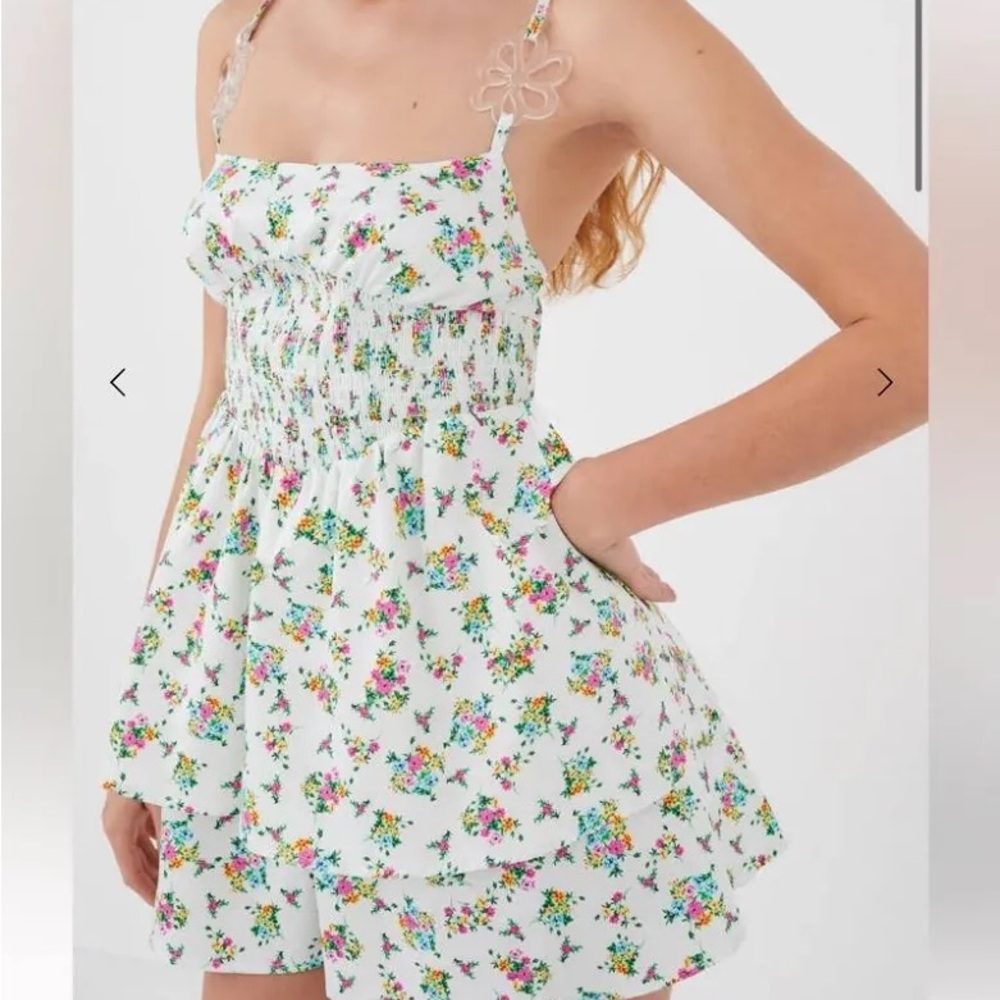 For Love And Lemons Tanya Floral Mini Dress - White and Pink